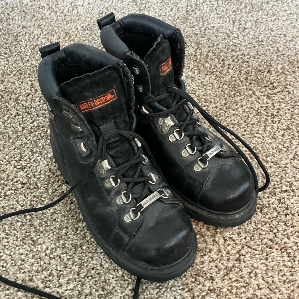 Harley-Davidson Black Lace-Up Boots